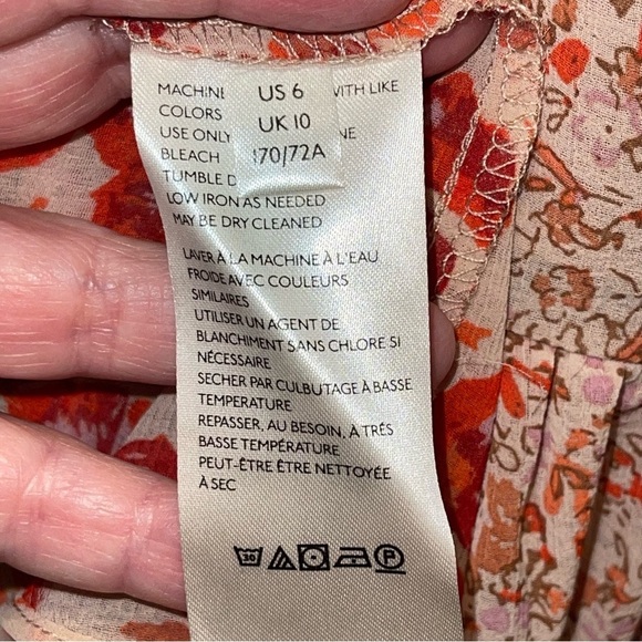 Free People Zuma Drippy Floral Tiered Skirt Size 6 - Picture 6 of 7